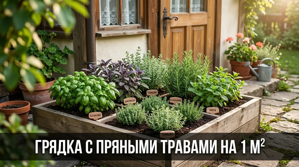 Грядка с пряными травами: аптекарский огород на 1 м²