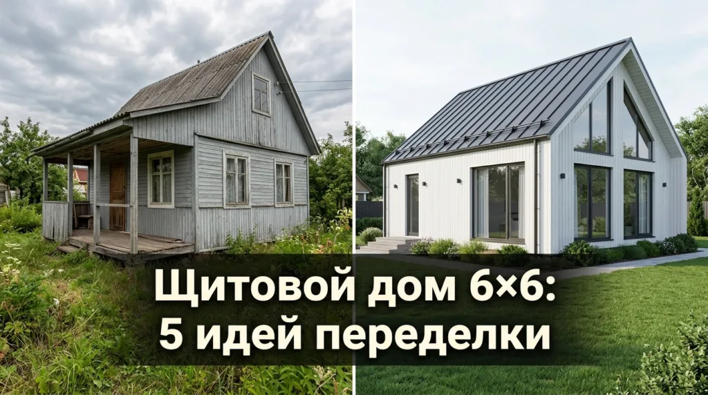 Щитовой дом 6×6: 5 идей переделки в современный
