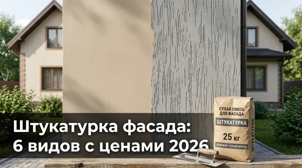 Штукатурка фасада: 6 видов с ценами 2026