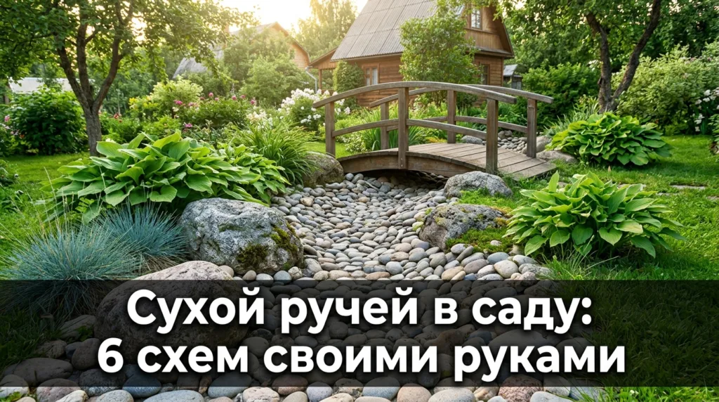 Сухой ручей в саду: 6 схем своими руками — от декора до дренажа