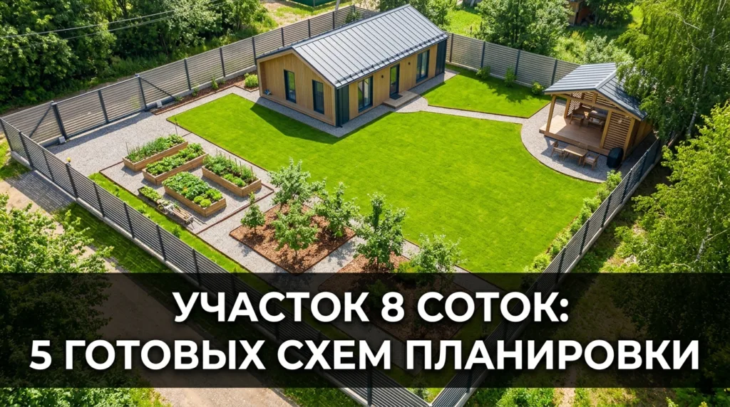 Участок 8 соток: 5 готовых схем планировки