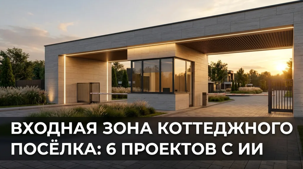 Входная зона коттеджного посёлка: 6 проектов с ИИ