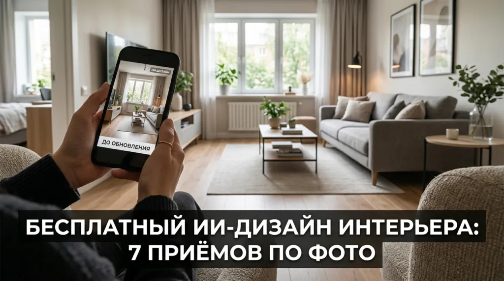 Бесплатный ИИ-дизайн интерьера: 7 приёмов прямо по фото