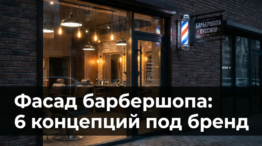 Фасад барбершопа: 6 концепций под бренд