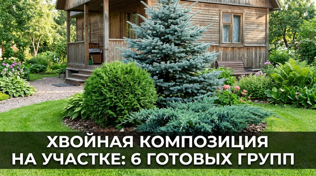 Хвойная композиция на участке: 6 готовых групп под разные места