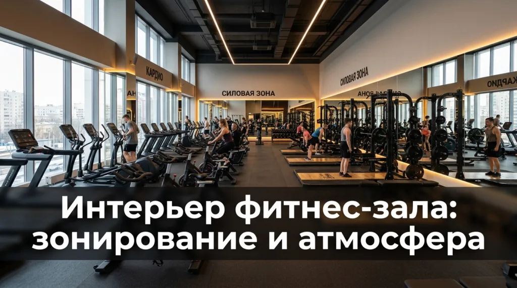 Интерьер фитнес-зала: зонирование и атмосфера