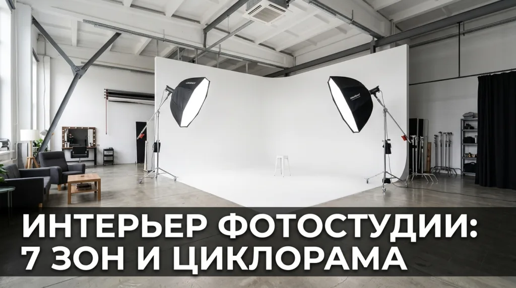 Интерьер фотостудии: 7 зон и циклорама — как обустроить