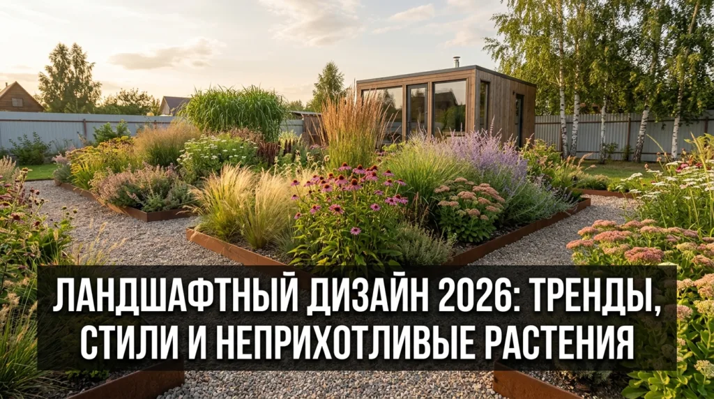Ландшафтный дизайн 2026: тренды, стили и неприхотливые растения