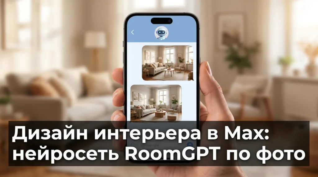 Дизайн интерьера в Max: нейросеть RoomGPT по фото