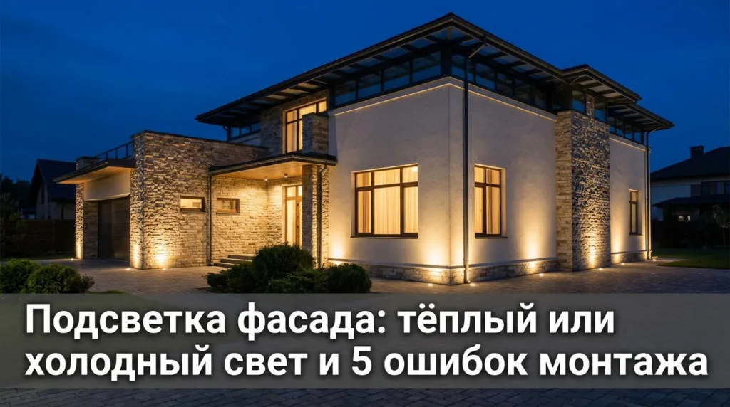 Подсветка фасада: тёплый или холодный свет и 5 ошибок монтажа