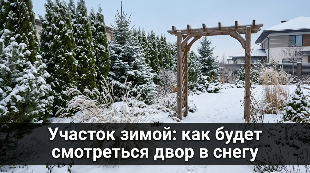 Участок зимой: как будет смотреться двор в снегу — 6 примеров