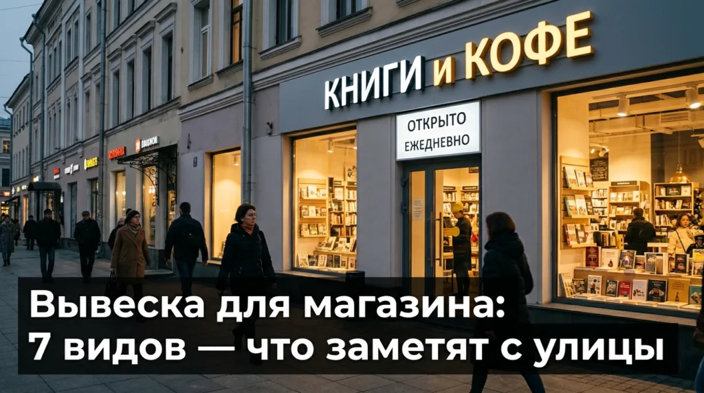 Вывеска для магазина: 7 видов — что заметят с улицы