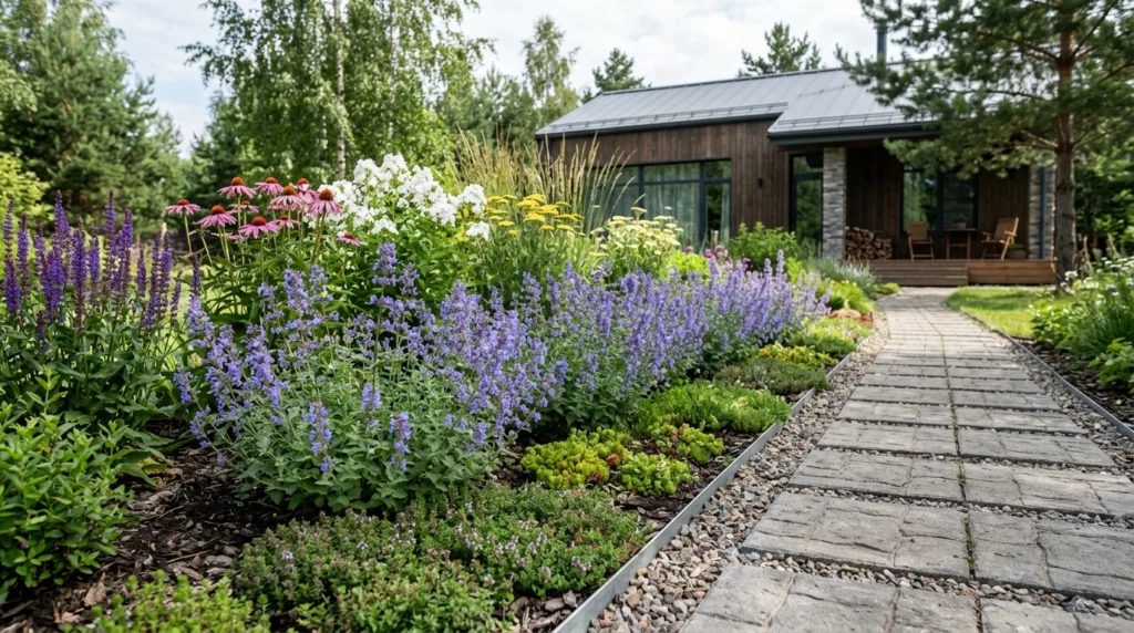 Клумба вдоль дорожки: 7 готовых композиций