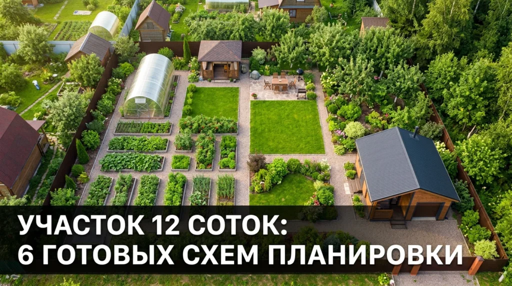Участок 12 соток: 6 готовых схем планировки