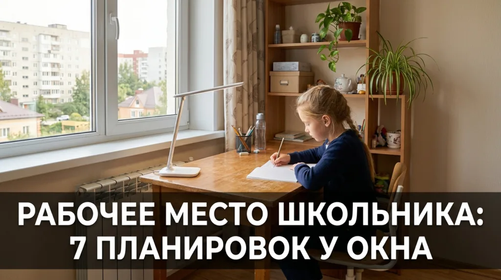 Рабочее место школьника: 7 планировок у окна