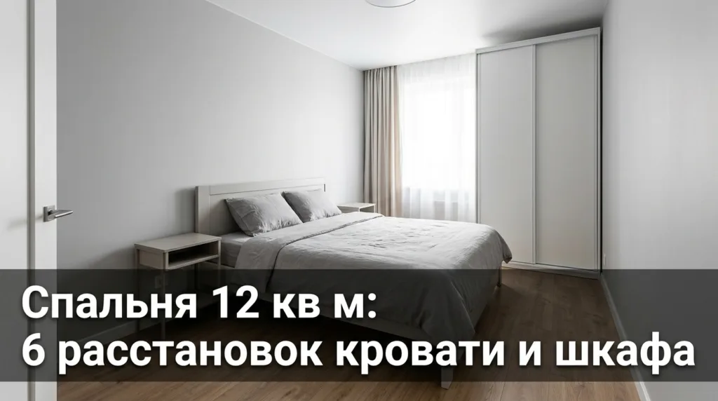 Спальня 12 кв м: 6 расстановок кровати и шкафа
