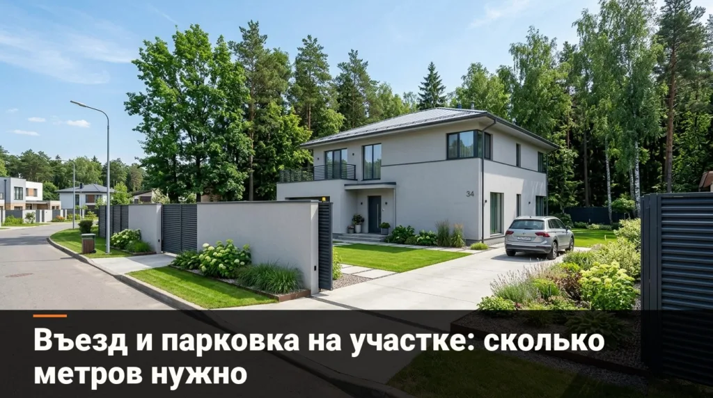 Въезд и парковка на участке: 6 схем и размеры в метрах